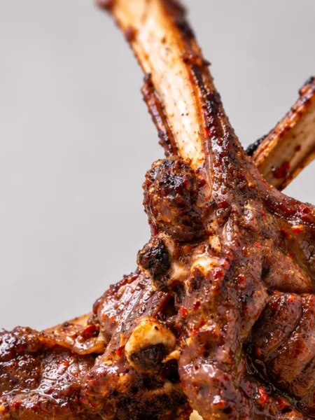Barbecue Lamb Cutlets, prepared and ready to serve.