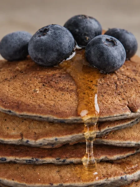 Blueberry Pancakes ~ The Vegan Episode, prepared and ready to serve.