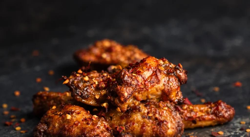 Buffalo Chicken Wings, prepared and ready to serve.