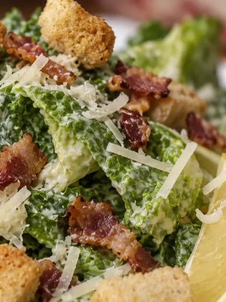 Caesar Salad, prepared and ready to serve.