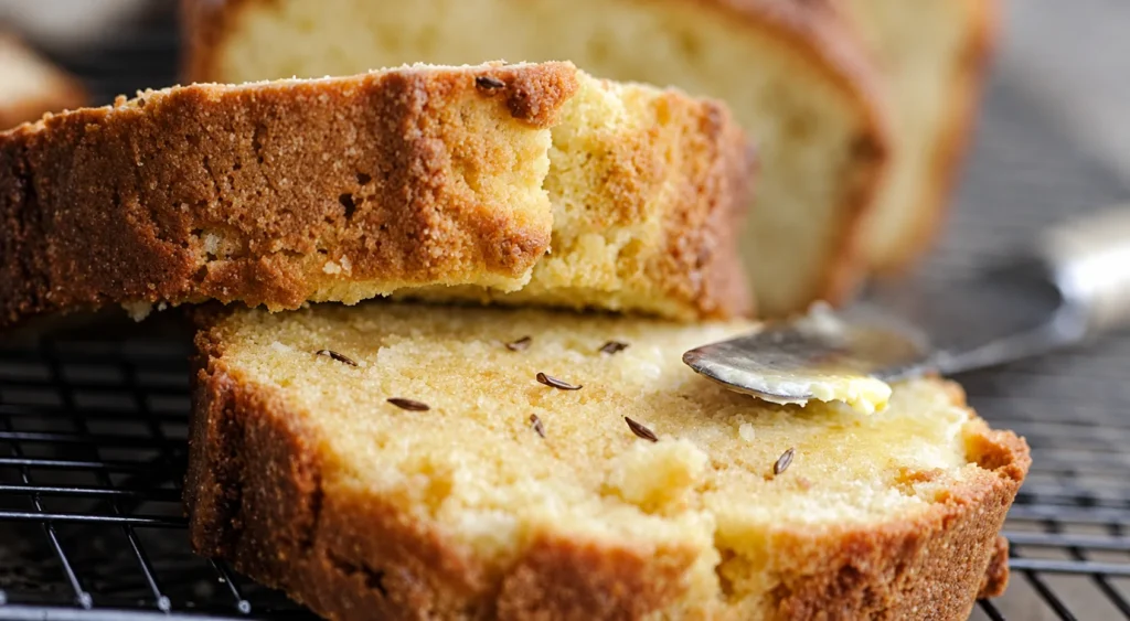 Caraway Seed Cake, prepared and ready to serve.