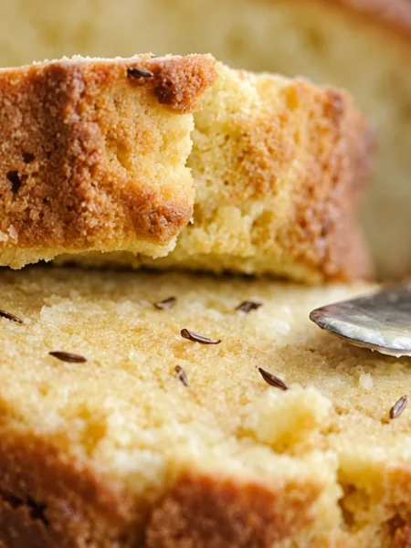 Caraway Seed Cake, prepared and ready to serve.
