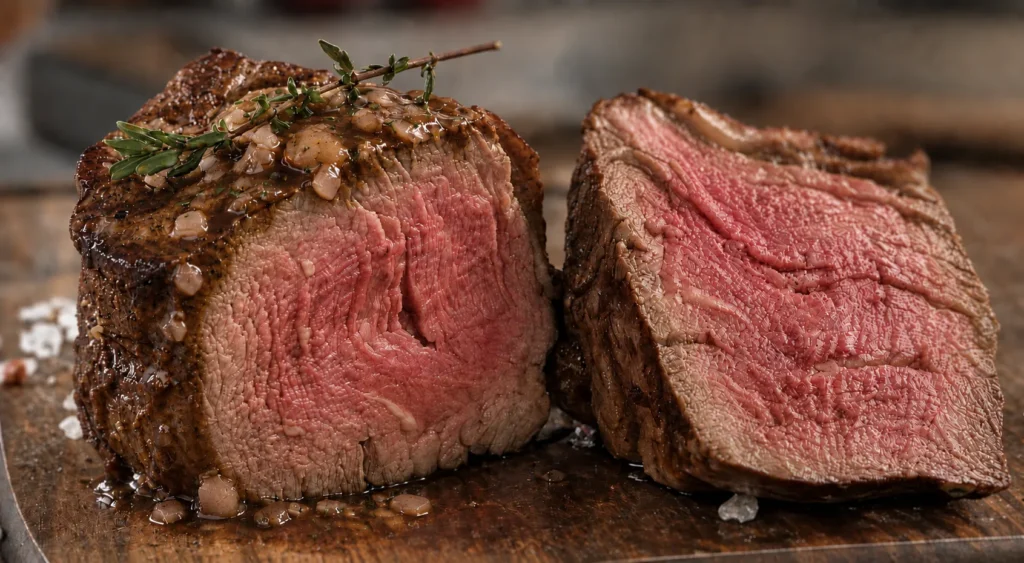 Chateaubriand (D'Escoffier), prepared and ready to serve.