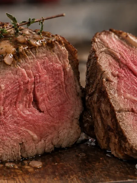 Chateaubriand (D'Escoffier), prepared and ready to serve.