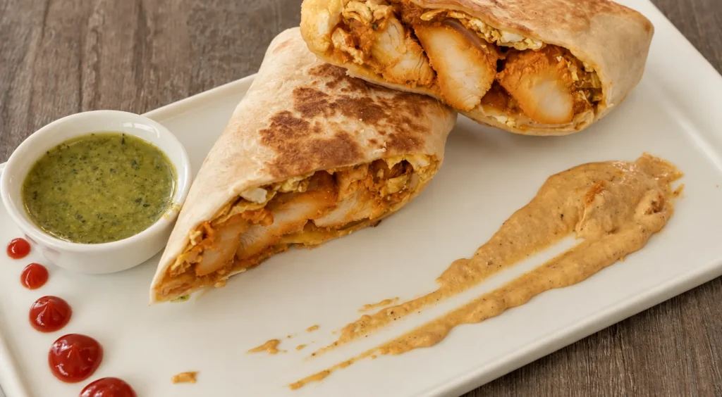 Chicken and Goat's Cheese Quesadilla, prepared and ready to serve.