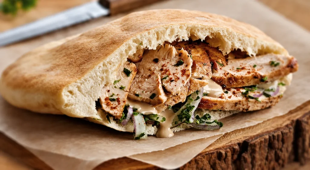 Chicken Shawarma, prepared and ready to serve.