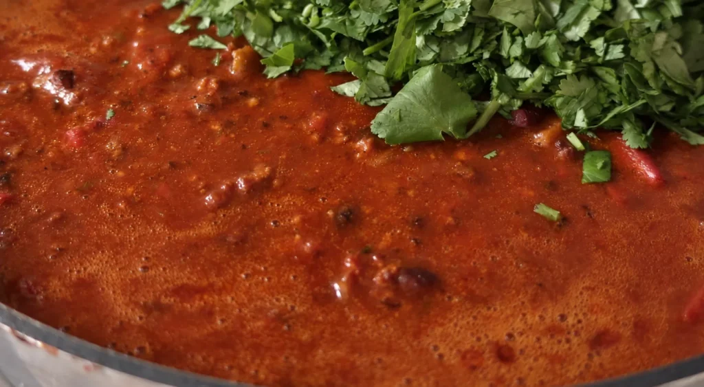 Chilli Con Carne, prepared and ready to serve.
