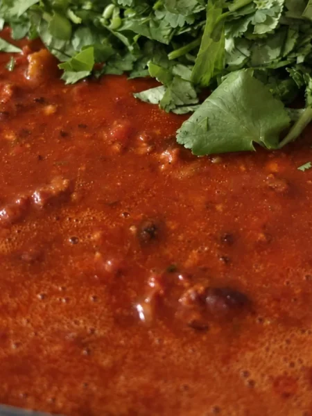 Chilli Con Carne, prepared and ready to serve.