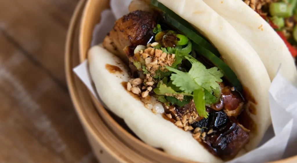 Chinese Steamed Buns (Bao Buns), prepared and ready to serve.