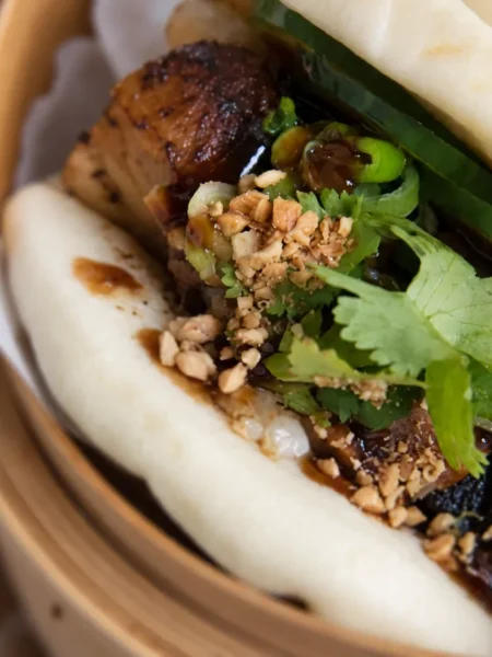 Chinese Steamed Buns (Bao Buns), prepared and ready to serve.