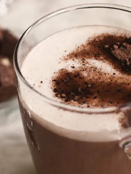 Chocolate Brownies and Hot Chocolate, prepared and ready to serve.