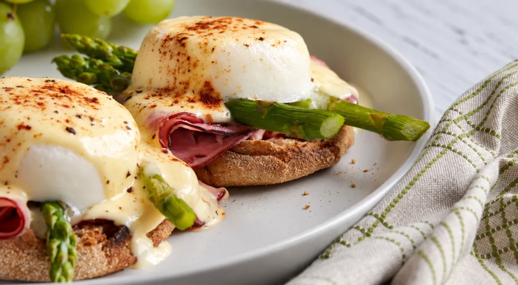 Eggs Benedict, prepared and ready to serve.