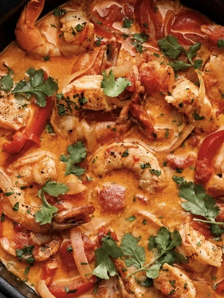 Moqueca (Brazilian Seafood Stew), prepared and ready to serve.