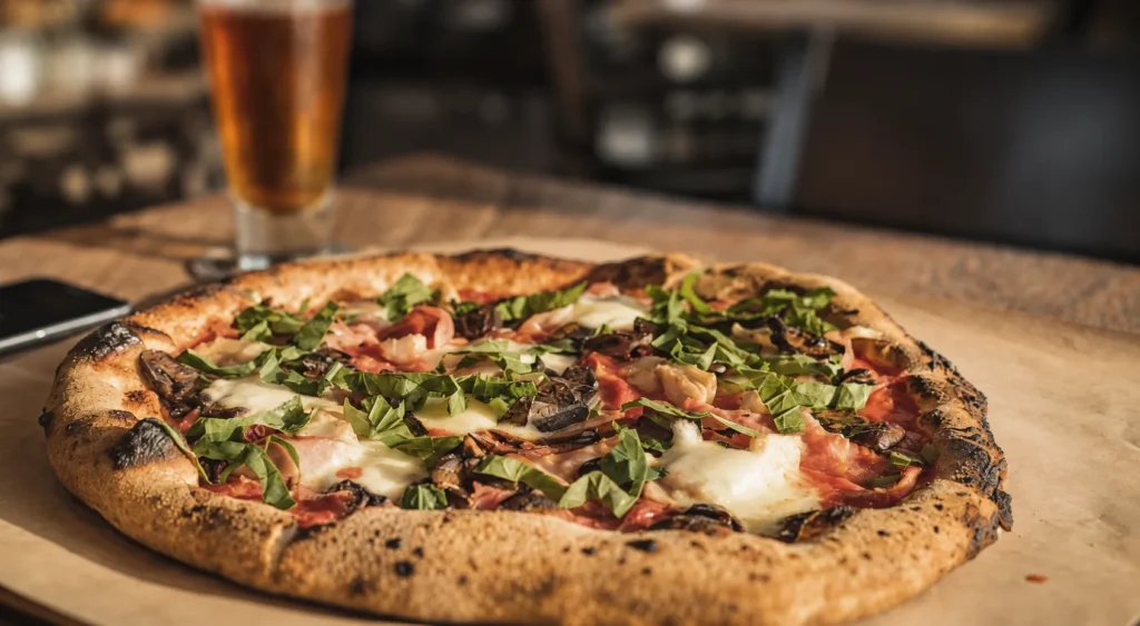 No-Pizza-Oven Pizza, prepared and ready to serve.