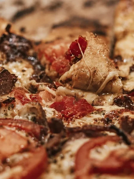 Pepper and Mushroom Flatbread, prepared and ready to serve.