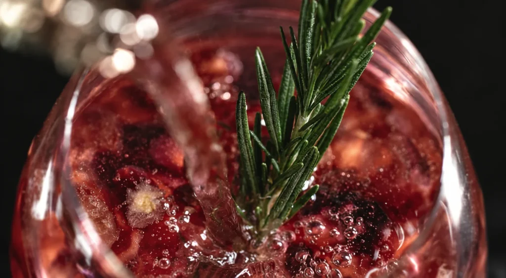 Sloe Gin Fizz, prepared and ready to serve.