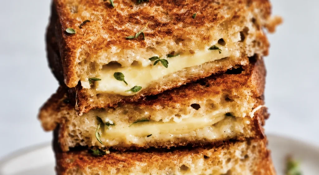 The Not So Humble Cheese Toastie, prepared and ready to serve.