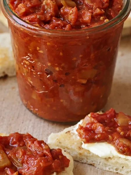 Tomato Chutney, prepared and ready to serve.