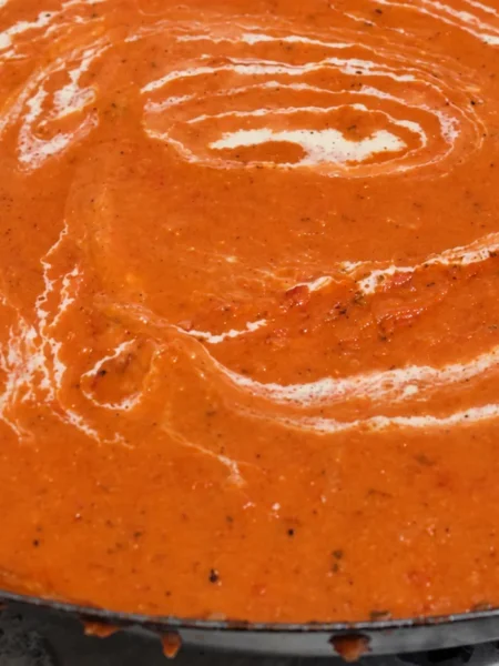 Mexican Tomato Soup, prepared and ready to serve.