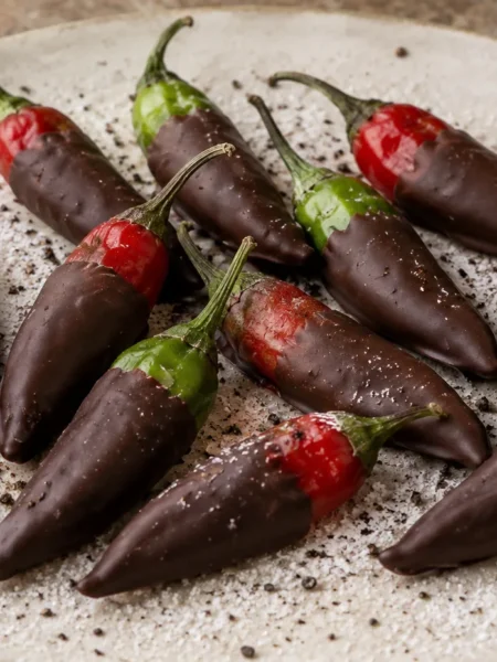 Vodka Cioccolatini al Peperoncino, prepared and ready to serve.