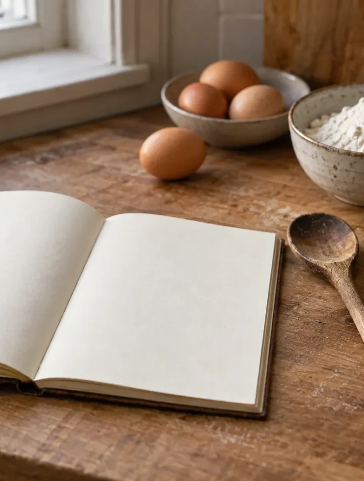 A calm home kitchen prepared for the beginning of a cooking journey