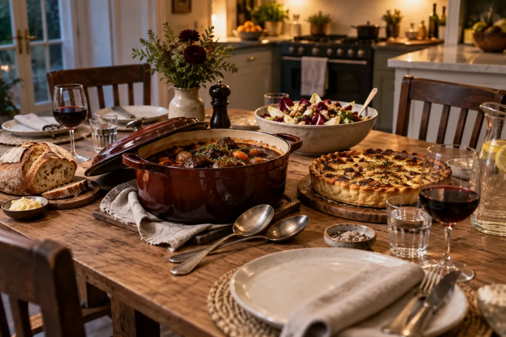 A relaxed table prepared for generous home entertaining