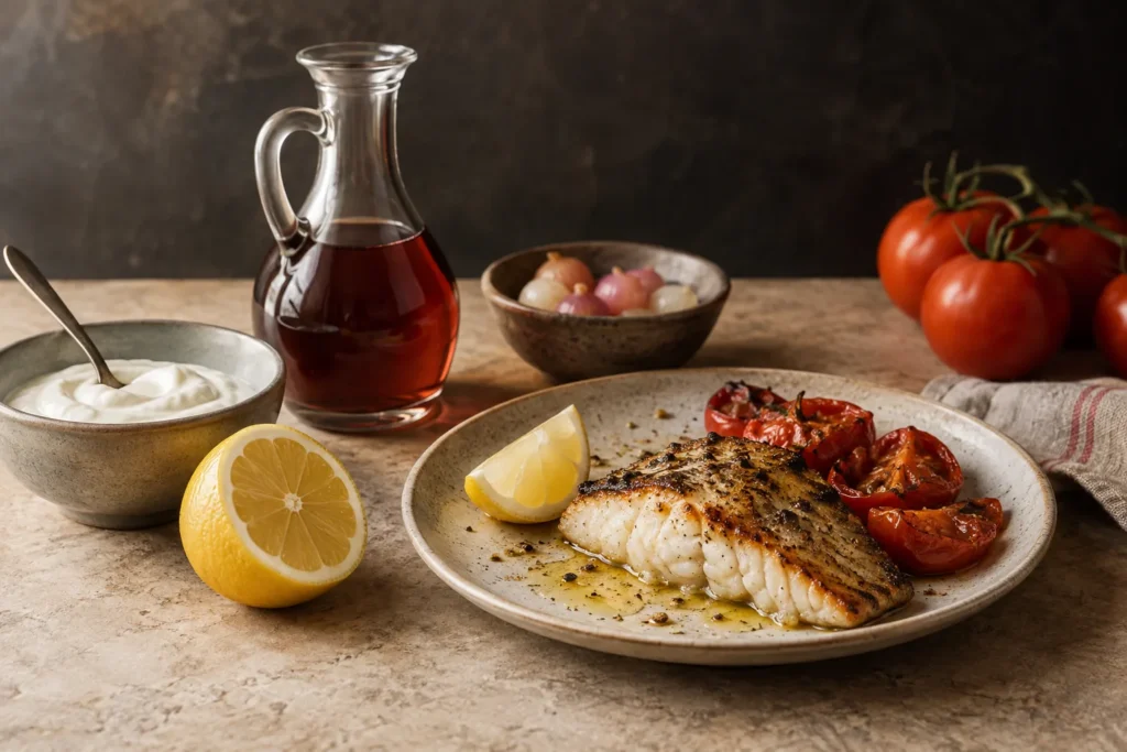 Ingredients illustrating acidity and flavour in cooking